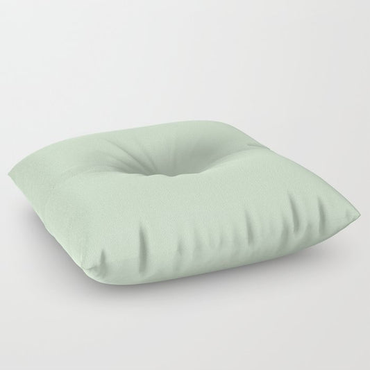 Pale Pastel Green Solid Color Pairs 2023 Trending Hue Dunn-Edwards Soft Moss DE5610 - Live in Joy Collection Floor Pillow