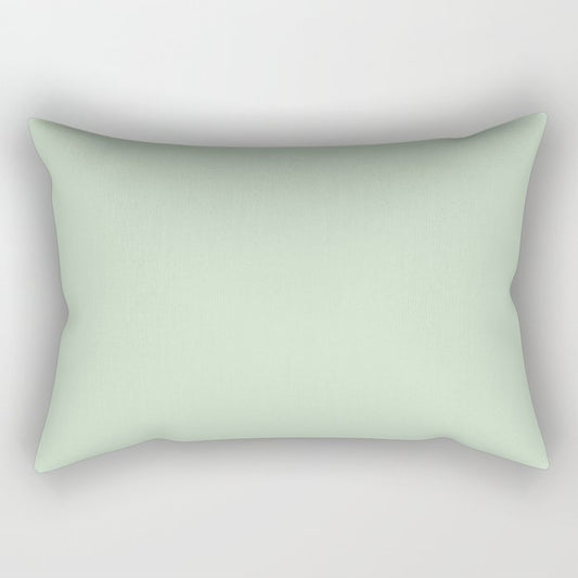 Pale Pastel Green Solid Color Pairs 2023 Trending Hue Dunn-Edwards Soft Moss DE5610 - Live in Joy Collection Rectangle Pillow