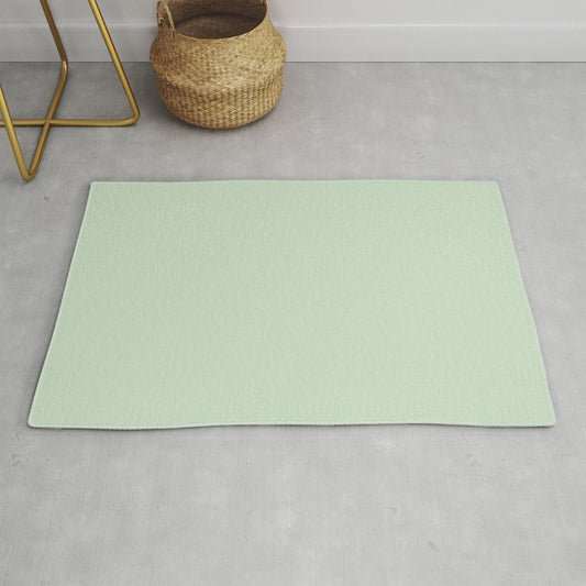 Pale Pastel Green Solid Color Pairs 2023 Trending Hue Dunn-Edwards Soft Moss DE5610 - Live in Joy Collection Throw & Area Rugs