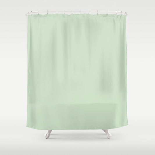 Pale Pastel Green Solid Color Pairs 2023 Trending Hue Dunn-Edwards Soft Moss DE5610 - Live in Joy Collection Shower Curtain