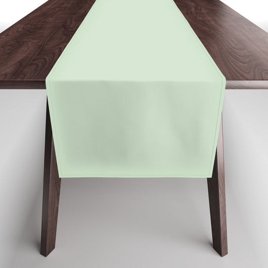 Pale Pastel Green Solid Color Pairs 2023 Trending Hue Dunn-Edwards Soft Moss DE5610 - Live in Joy Collection Table Runner