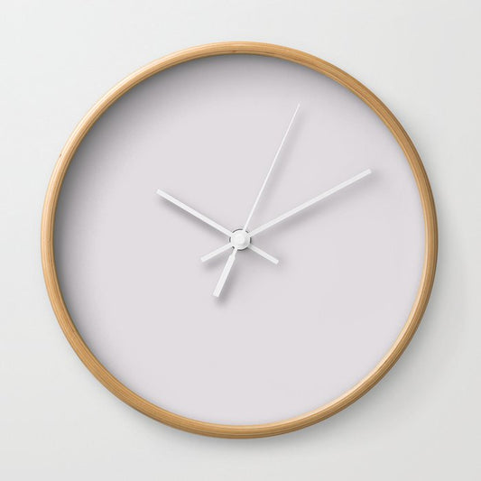 Pale Pastel Lilac Purple Solid Color Pairs 2023 Color of the Year Valspar Gentle Violet 4002-3A Wall Clock