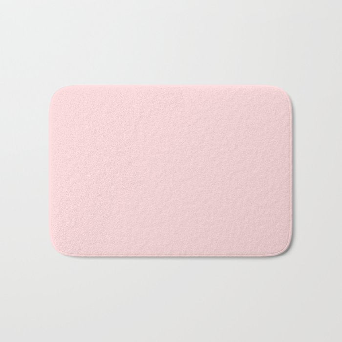 Pale Pastel Pink Solid Color Pairs 2023 Trending Hue Dunn-Edwards Strawberry Blonde DE5107 - Live in Joy Collection Bath Mat