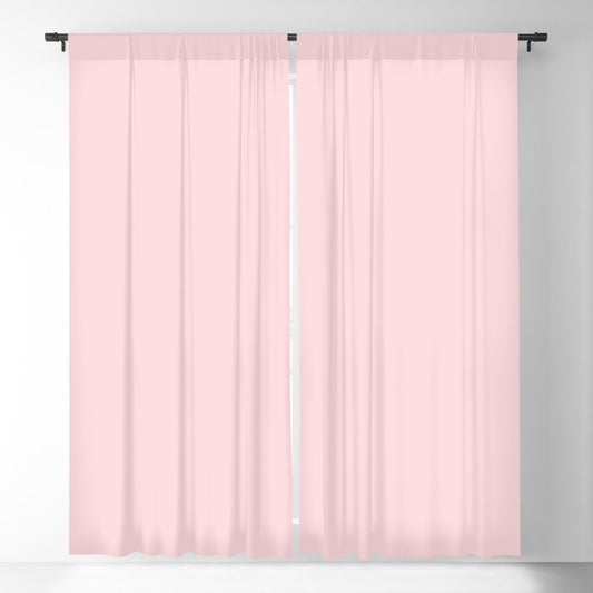 Pale Pastel Pink Solid Color Pairs 2023 Trending Hue Dunn-Edwards Strawberry Blonde DE5107 - Live in Joy Collection Blackout Curtains
