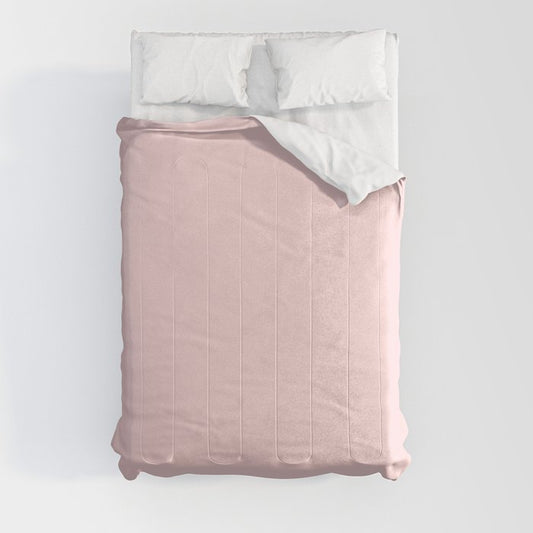 Pale Pastel Pink Solid Color Pairs 2023 Trending Hue Dunn-Edwards Strawberry Blonde DE5107 - Live in Joy Collection Comforter