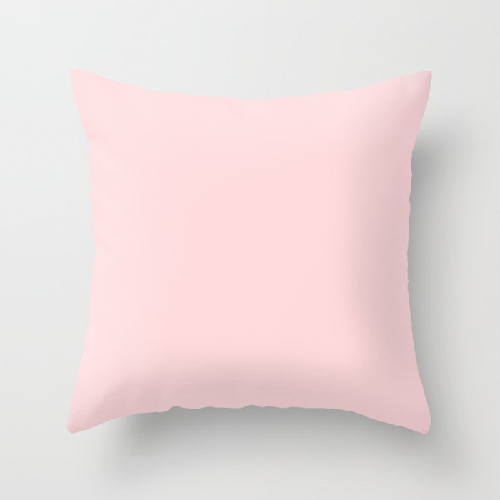 Pale Pastel Pink Solid Color Pairs 2023 Trending Hue Dunn-Edwards Strawberry Blonde DE5107 - Live in Joy Collection Throw Pillow