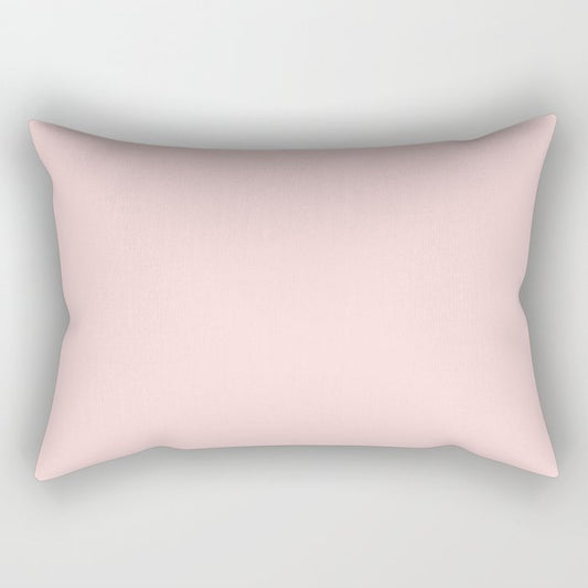 Pale Pastel Pink Solid Color Pairs 2023 Trending Hue Dunn-Edwards Strawberry Blonde DE5107 - Live in Joy Collection Rectangle Pillow