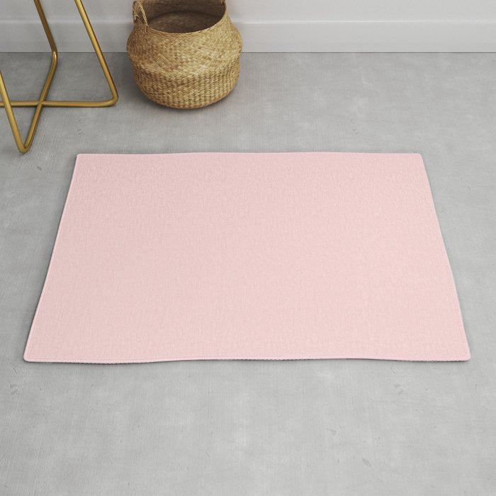 Pale Pastel Pink Solid Color Pairs 2023 Trending Hue Dunn-Edwards Strawberry Blonde DE5107 - Live in Joy Collection Throw & Area Rugs