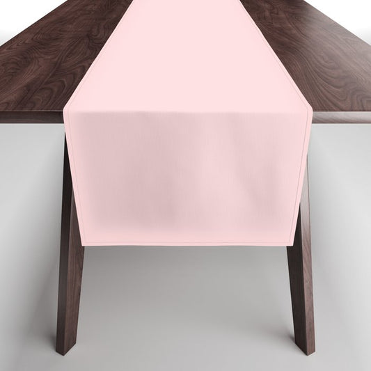Pale Pastel Pink Solid Color Pairs 2023 Trending Hue Dunn-Edwards Strawberry Blonde DE5107 - Live in Joy Collection Table Runner