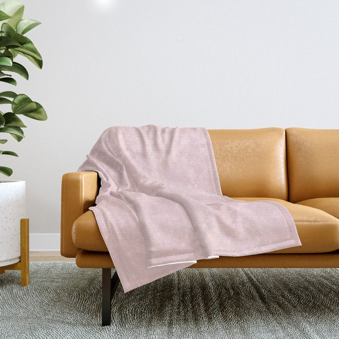 Pale Pastel Pink Solid Color Pairs 2023 Trending Hue Dunn-Edwards Strawberry Blonde DE5107 - Live in Joy Collection Throw Blanket