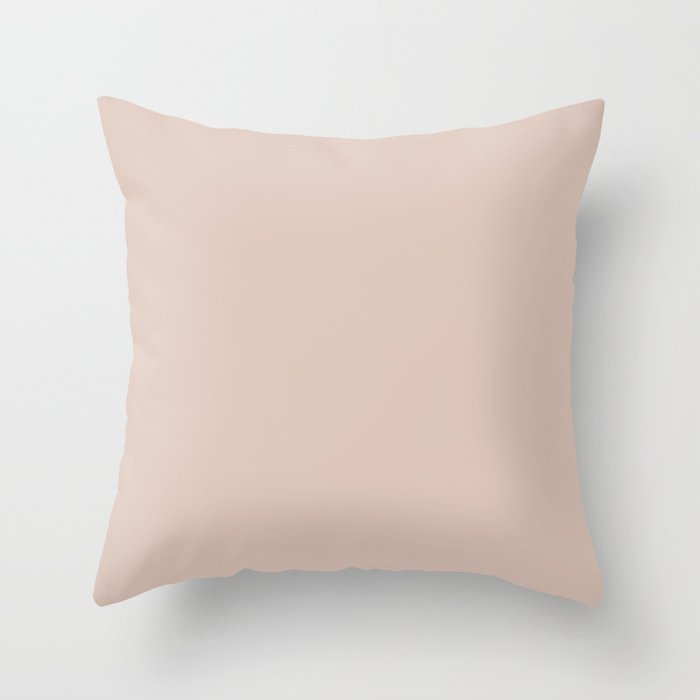 Pale Pastel Pink Solid Color Pairs Dulux 2023 Trending Shade Mornington S09E1 Throw Pillow