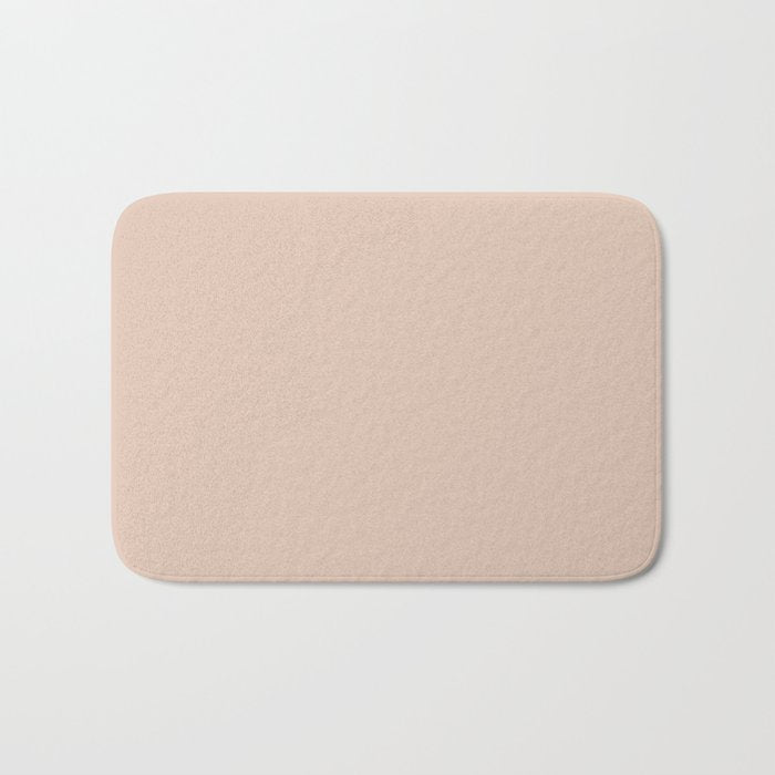 Pale Peachy Pink-Orange Solid Color Pairs PPG Champagne Wishes PPG1071-3 - All One Single Shade Hue Bath Mat