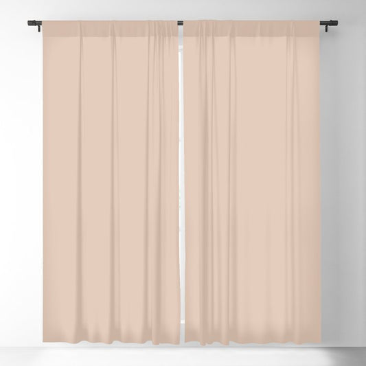 Pale Peachy Pink-Orange Solid Color Pairs PPG Champagne Wishes PPG1071-3 - All One Single Shade Hue Blackout Curtain