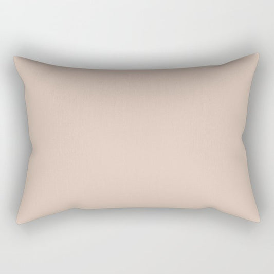 Pale Peachy Pink-Orange Solid Color Pairs PPG Champagne Wishes PPG1071-3 - All One Single Shade Hue Rectangular Pillow
