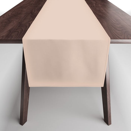 Pale Peachy Pink-Orange Solid Color Pairs PPG Champagne Wishes PPG1071-3 - All One Single Shade Hue Table Runner