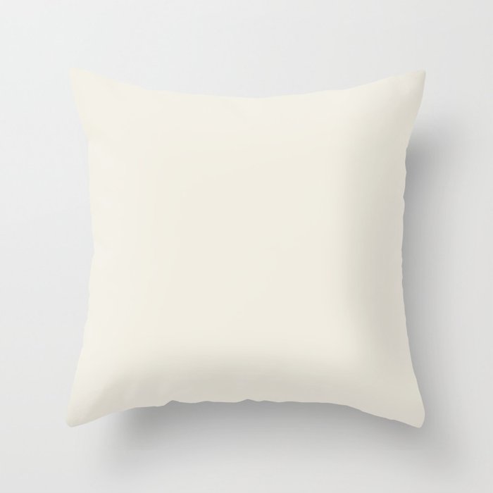 Pale Sandy White Solid Color Pairs PPG Vanilla Milkshake PPG1015-1 - All One Single Shade Hue Colour Throw Pillow