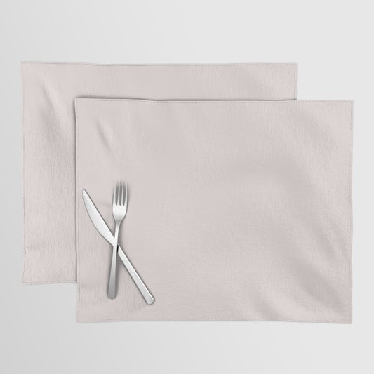 Pale Taupe Solid Color Dunn & Edwards 2023 Trending Color Mother of Pearl DE6029 Well Intentions Collection Placemat Sets