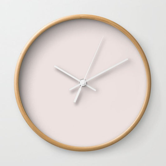 Pale Taupe Solid Color Dunn & Edwards 2023 Trending Color Mother of Pearl DE6029 Well Intentions Collection Wall Clock