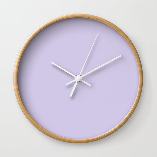 Pastel Amethyst Purple Solid Color Pairs PPG Glidden 2023 Trending Color Lilac Breeze PPG1248-4 Wall Clock