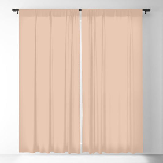 Pastel Apricot Solid Color Pairs PPG Beach Vibes PPG1070-3 - All One Single Shade Hue Colour Blackout Curtain