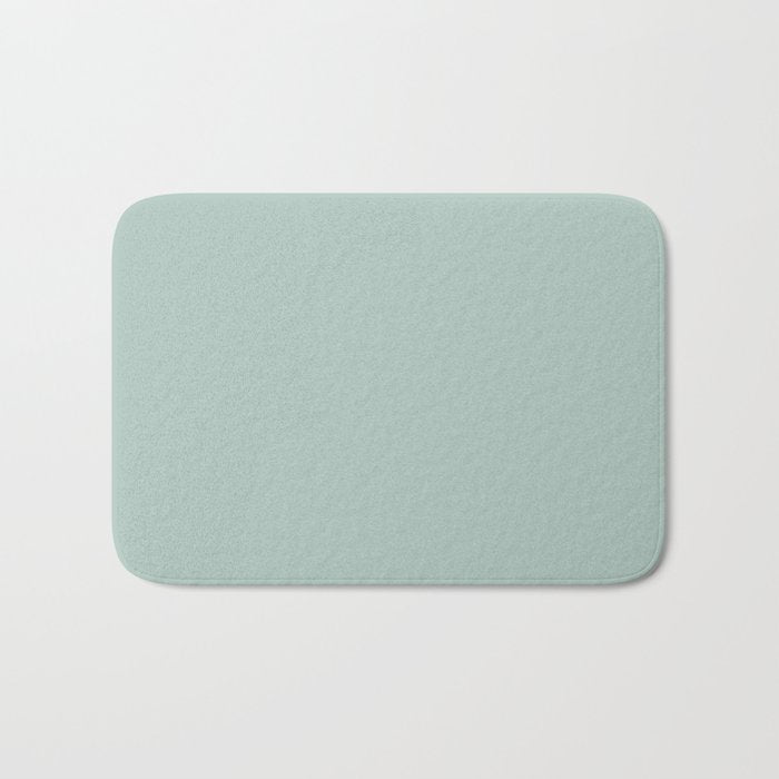 Pastel Aqua Green Solid Color Pairs PPG Glidden 2023 Trending Color Crystal Oasis PPG1138-3 Bath Mat