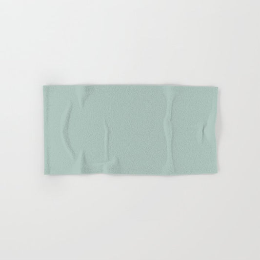 Pastel Aqua Green Solid Color Pairs PPG Glidden 2023 Trending Color Crystal Oasis PPG1138-3 Hand & Bath Towel