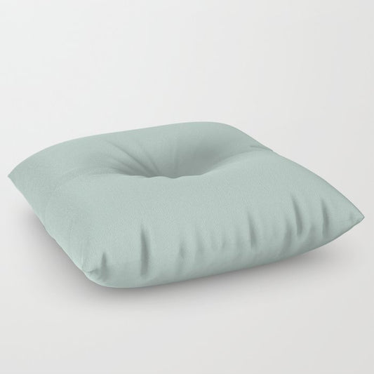 Pastel Aqua Green Solid Color Pairs PPG Glidden 2023 Trending Color Crystal Oasis PPG1138-3 Floor Pillow
