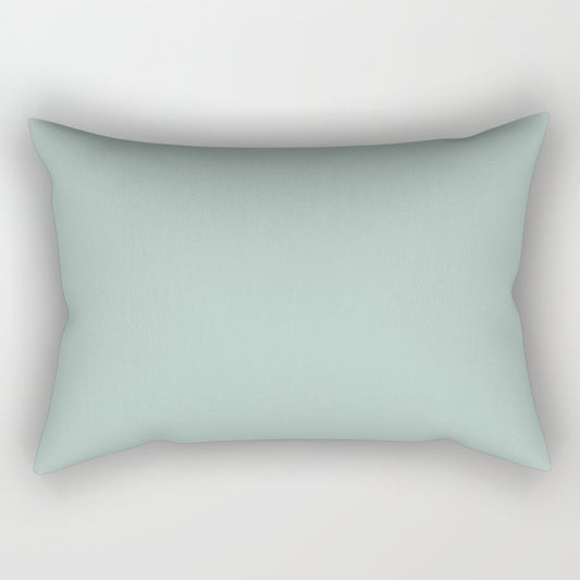 Pastel Aqua Green Solid Color Pairs PPG Glidden 2023 Trending Color Crystal Oasis PPG1138-3 Rectangular Pillow