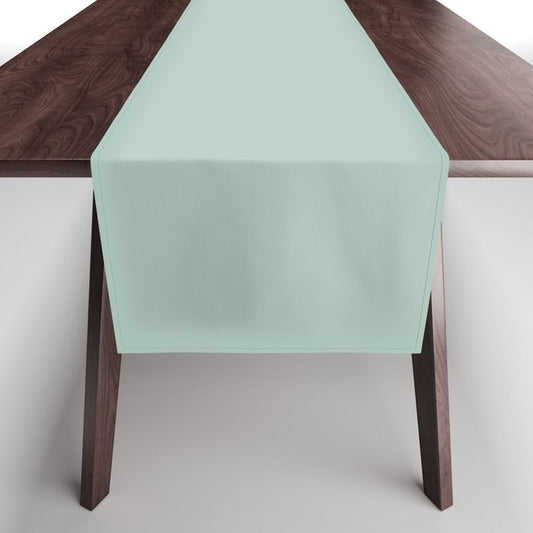 Pastel Aqua Green Solid Color Pairs PPG Glidden 2023 Trending Color Crystal Oasis PPG1138-3 Table Runner