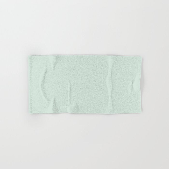 Pastel Aquamarine Green Solid Color Pairs PPG 2023 Trending Shade Summer Breeze PPG1139-1 Hand & Bath Towel