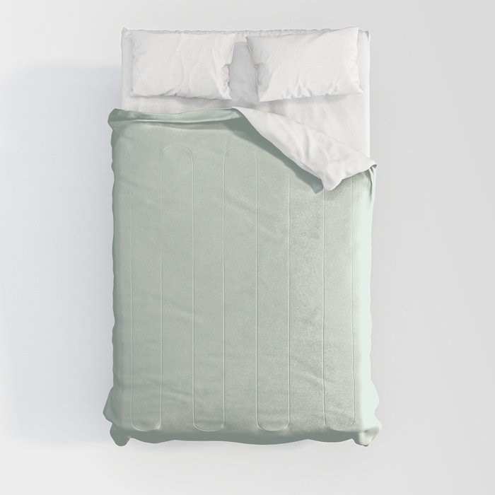 Pastel Aquamarine Green Solid Color Pairs PPG 2023 Trending Shade Summer Breeze PPG1139-1 Comforter