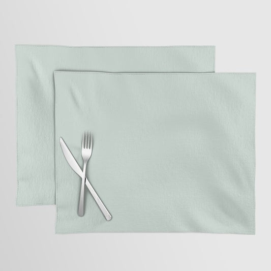 Pastel Aquamarine Green Solid Color Pairs PPG 2023 Trending Shade Summer Breeze PPG1139-1 Placemat