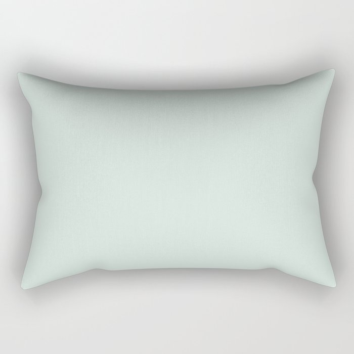 Pastel Aquamarine Green Solid Color Pairs PPG 2023 Trending Shade Summer Breeze PPG1139-1 Rectangular Pillow