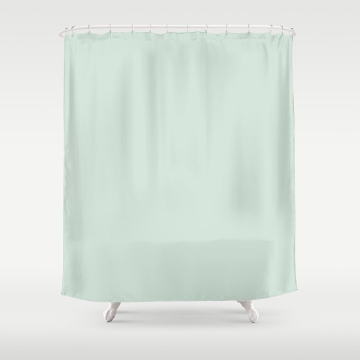 Pastel Aquamarine Green Solid Color Pairs PPG 2023 Trending Shade Summer Breeze PPG1139-1 Shower Curtain