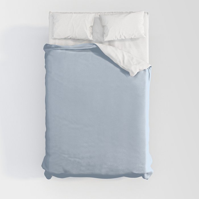 Pastel Blue Solid Color Pairs Dulux 2023 Trending Shade Breezy Half S40H1H Duvet Cover