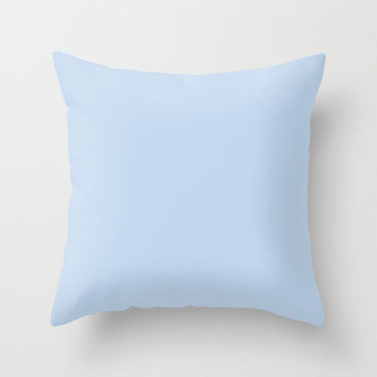 Pastel Blue Solid Color Pairs Dulux 2023 Trending Shade Breezy Half S40H1H Throw Pillow