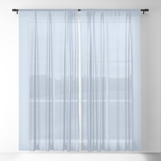 Pastel Blue Solid Color Pairs Dulux 2023 Trending Shade Breezy Half S40H1H Sheer Curtain