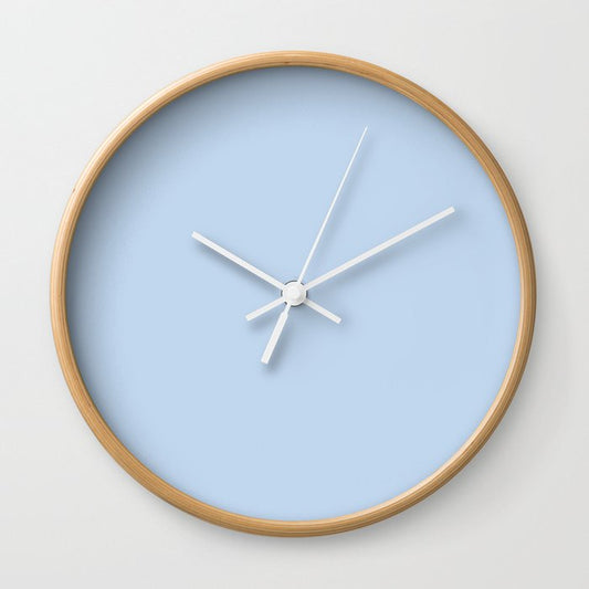 Pastel Blue Solid Color Pairs Dulux 2023 Trending Shade Breezy Half S40H1H Wall Clock