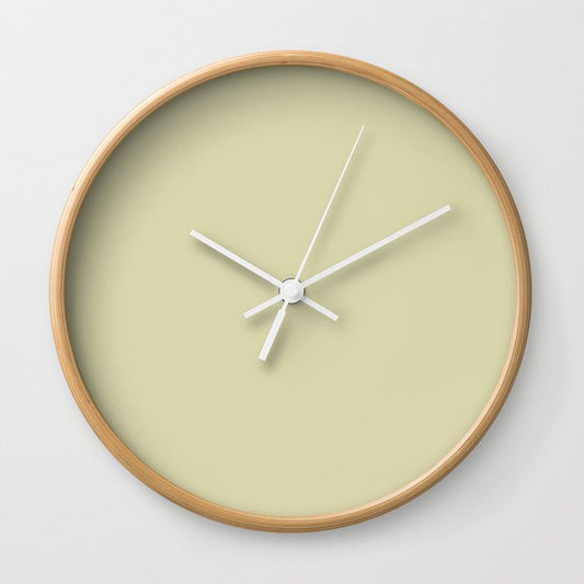 Pastel Green Solid Color Pairs Dulux 2023 Trending Shade Wasabi S17E2 Wall Clock