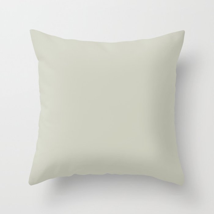 Pastel Light Gray Green Solid Color Pairs To Sherwin Williams Liveable Green SW 6176 Throw Pillow