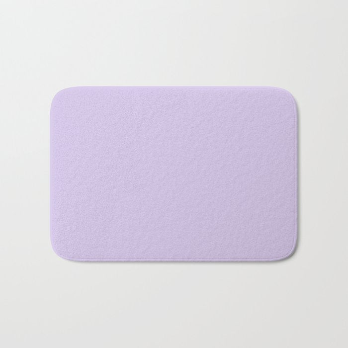 Pastel Lilac Purple Solid Color Pairs to Coloro 2023 Color of the Year Digital Lavender 134-67-16 Bath Mat
