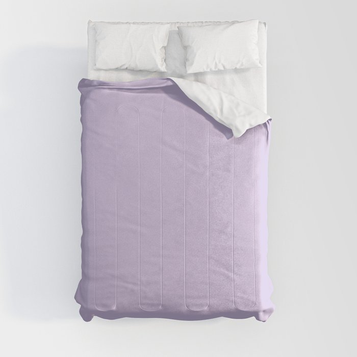 Pastel Lilac Purple Solid Color Pairs to Coloro 2023 Color of the Year Digital Lavender 134-67-16 Comforter