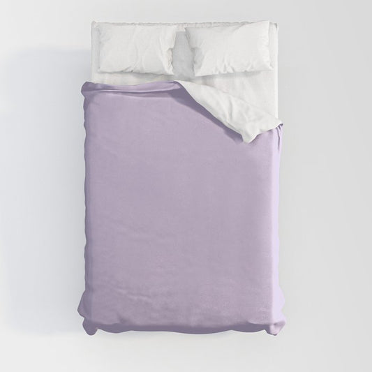 Pastel Lilac Purple Solid Color Pairs to Coloro 2023 Color of the Year Digital Lavender 134-67-16 Duvet Cover