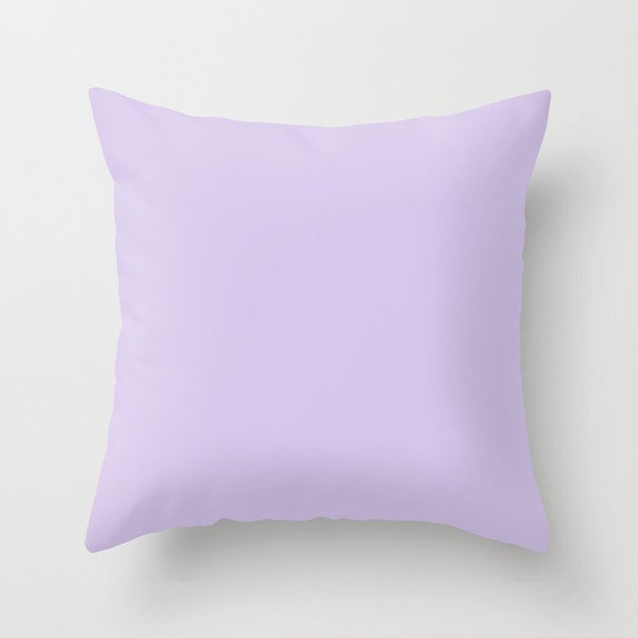 Pastel Lilac Purple Solid Color Pairs to Coloro 2023 Color of the Year Digital Lavender 134-67-16 Throw Pillow