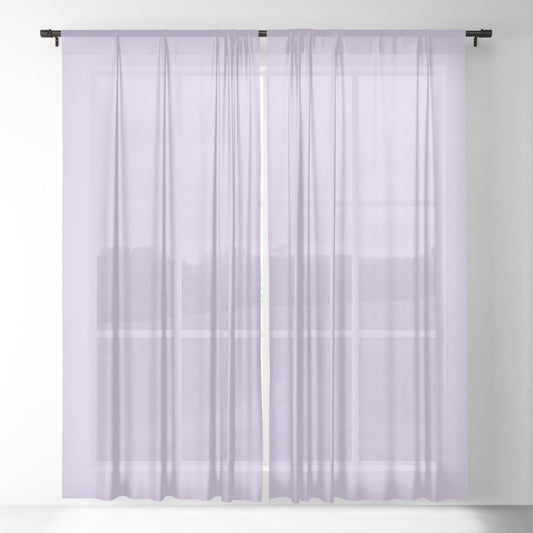 Pastel Lilac Purple Solid Color Pairs to Coloro 2023 Color of the Year Digital Lavender 134-67-16 Sheer Curtain