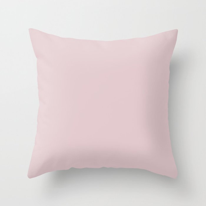 Pastel Pink-Purple Solid Color Pairs PPG Rose Cloud PPG1048-3 - All One Single Shade Hue Colour Throw Pillow