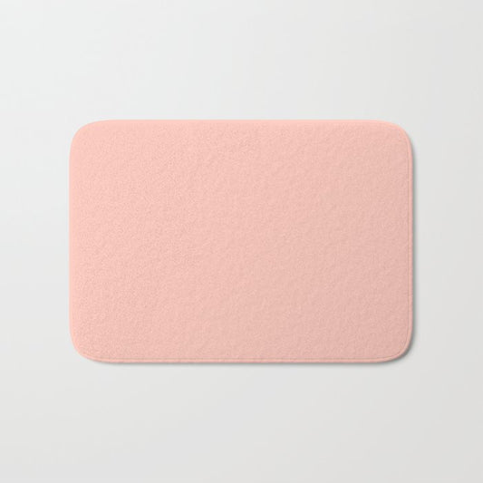Pastel Pink Solid Color Dunn & Edwards 2023 Trending Color Peach Fuzz DE5142 Life in Poetry Collection Bath Mat