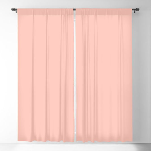 Pastel Pink Solid Color Dunn & Edwards 2023 Trending Color Peach Fuzz DE5142 Life in Poetry Collection Blackout Curtains