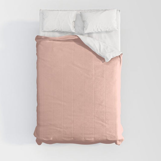 Pastel Pink Solid Color Dunn & Edwards 2023 Trending Color Peach Fuzz DE5142 Life in Poetry Collection Comforter