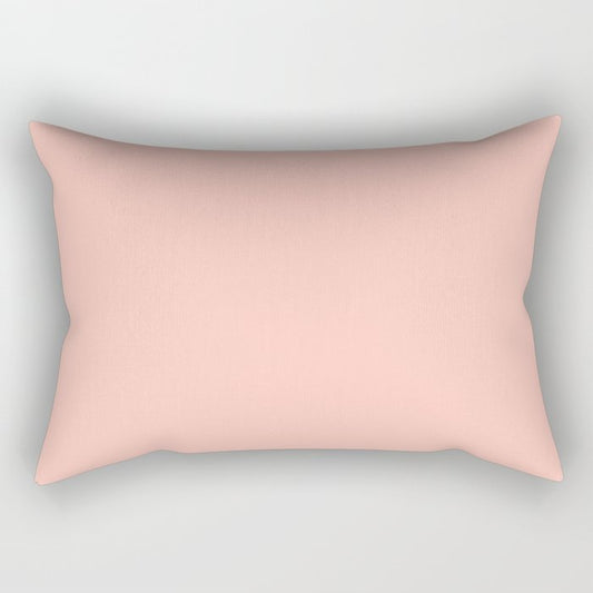 Pastel Pink Solid Color Dunn & Edwards 2023 Trending Color Peach Fuzz DE5142 Life in Poetry Collection Rectangle Pillow